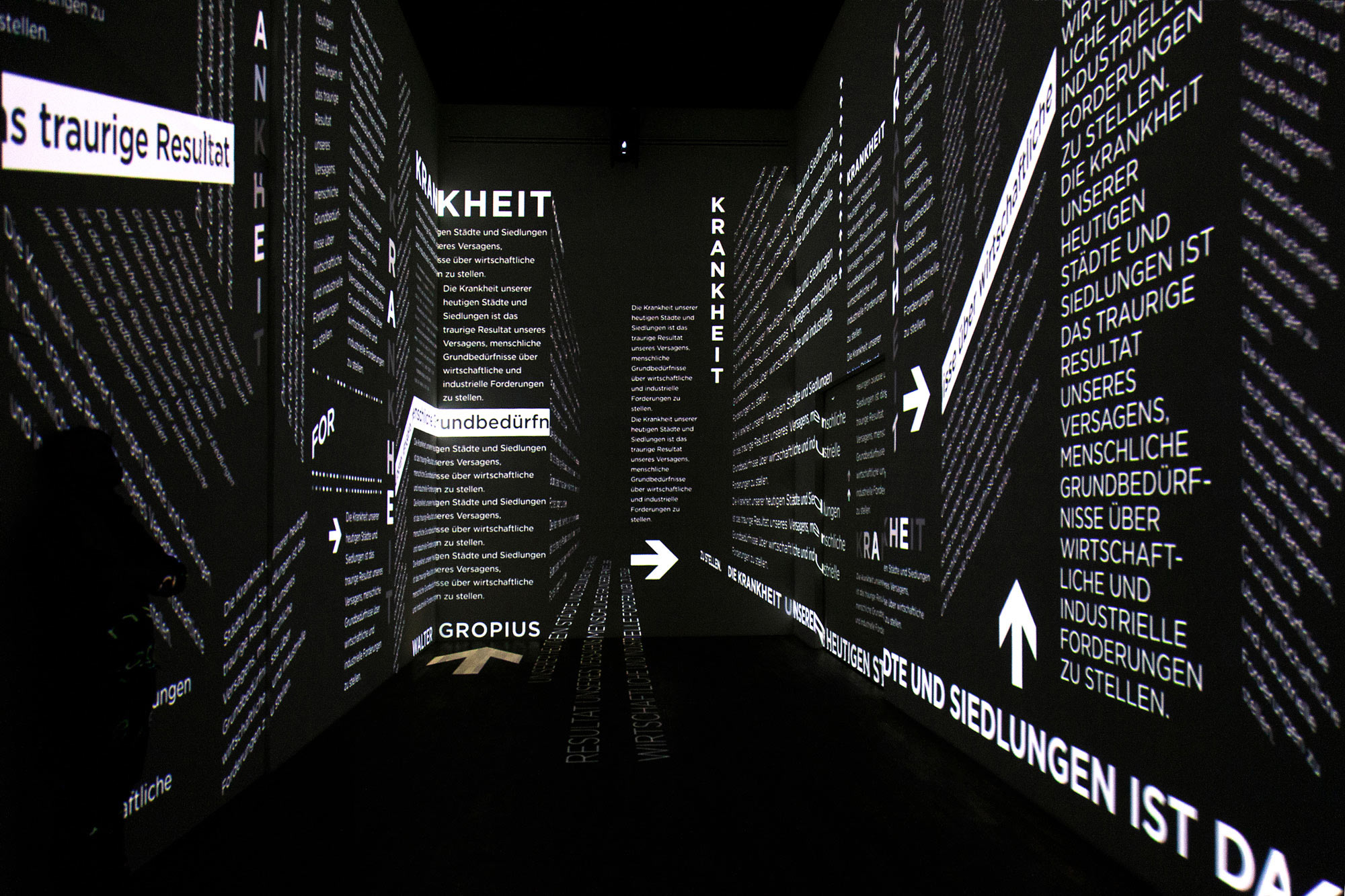 Blick in die Installation Typo Utopia